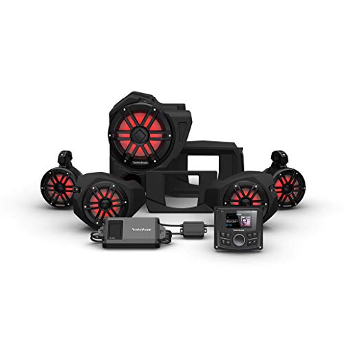 Rockford Fosgate RZR14-STG4 Audio Kit: PMX-2 Receiver, 800-Watt Amp, M1 Series Color Optix Multicolor LED Lighted Front Speaker, Subwoofer & Rear Speaker Kit for Select RZR Models (2014-2021) Rockford Fosgate RZR14-STG4 Audio Kit: PMX-2 Receiver, 800-Watt Amp, M1 Series Color Optix Multicolor LED Lighted Front Speaker, Subwoofer & Rear Speaker Kit for Select RZR Models (2014-2021)